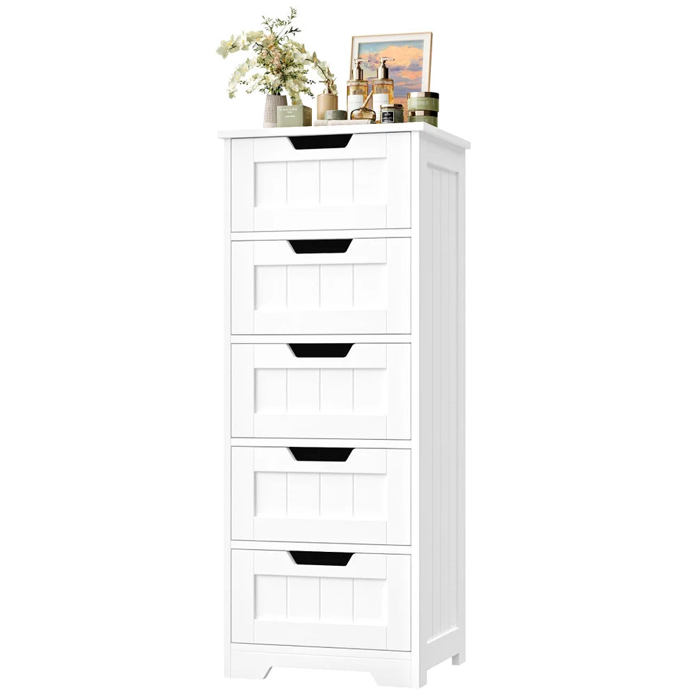 Bathroom Drawer Cabinets, 5 drawers, White