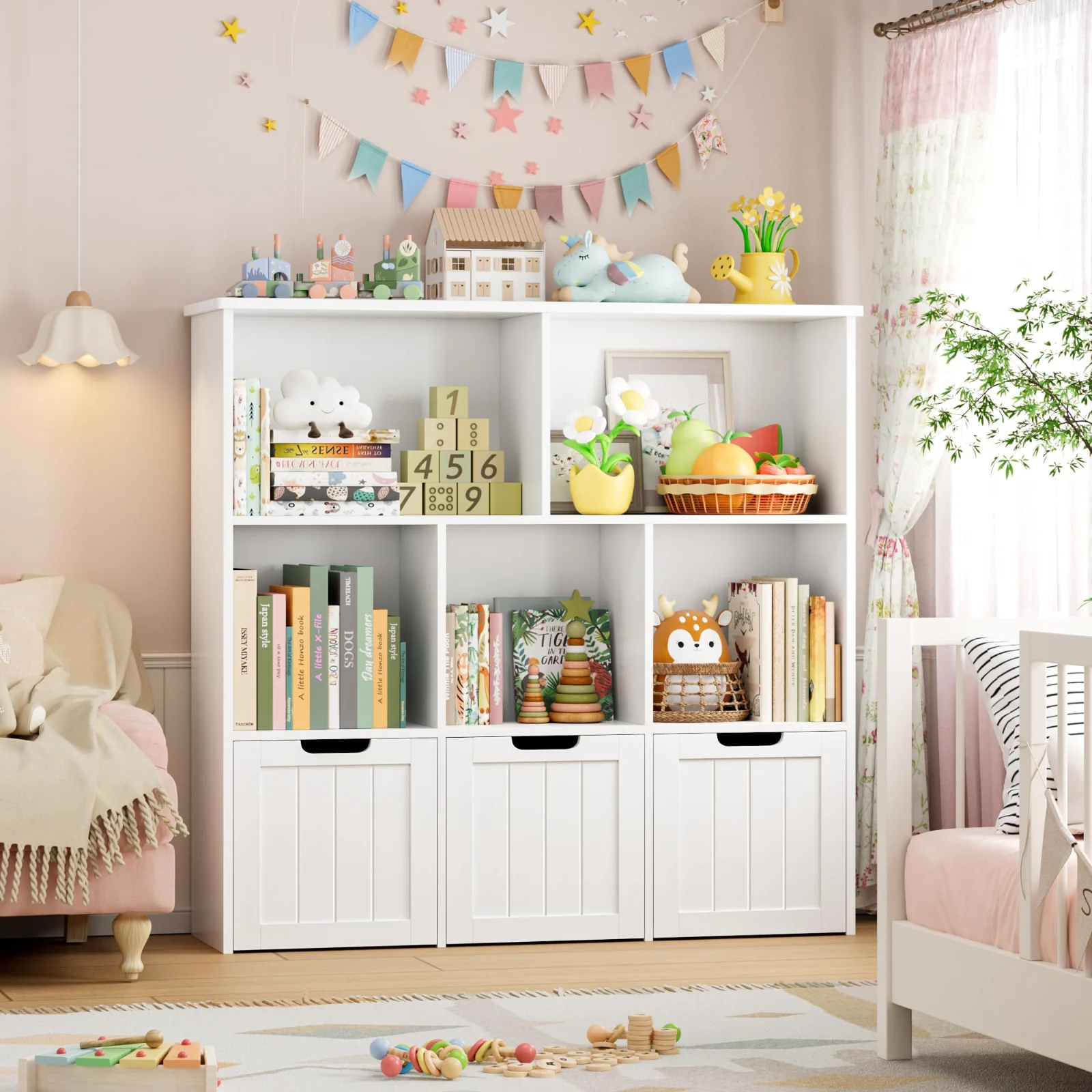 Toy Organizers with Drawers, White