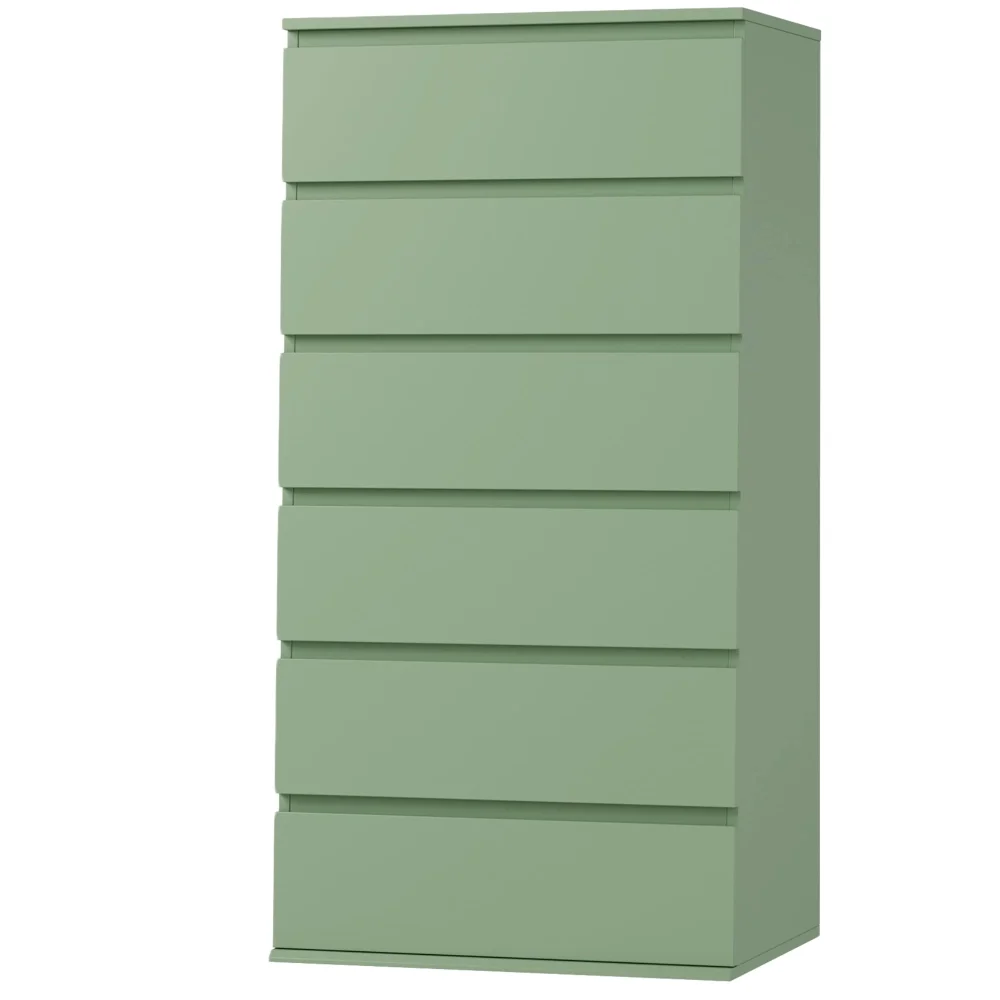 Handleless Dressers, 6 drawers, Green