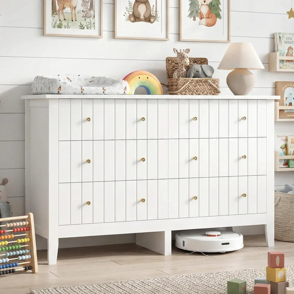 Nursery Dressers, 6 drawers, White