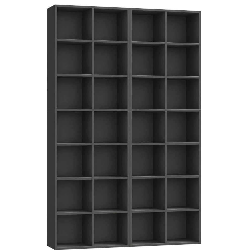 Quad-Wide Bookshelves, 71", 7 tiers, Black