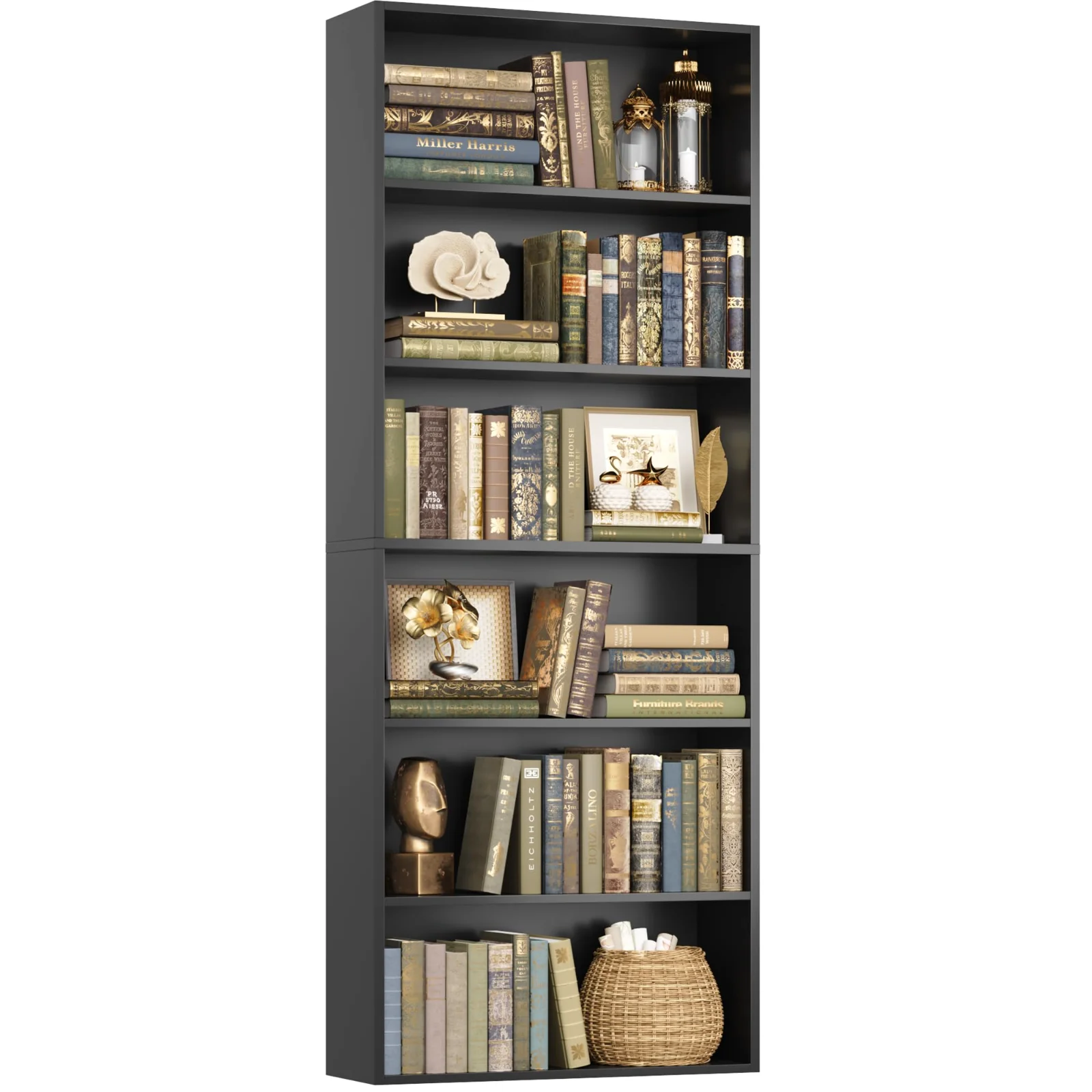Open Bookshelves, 6 tiers, Black