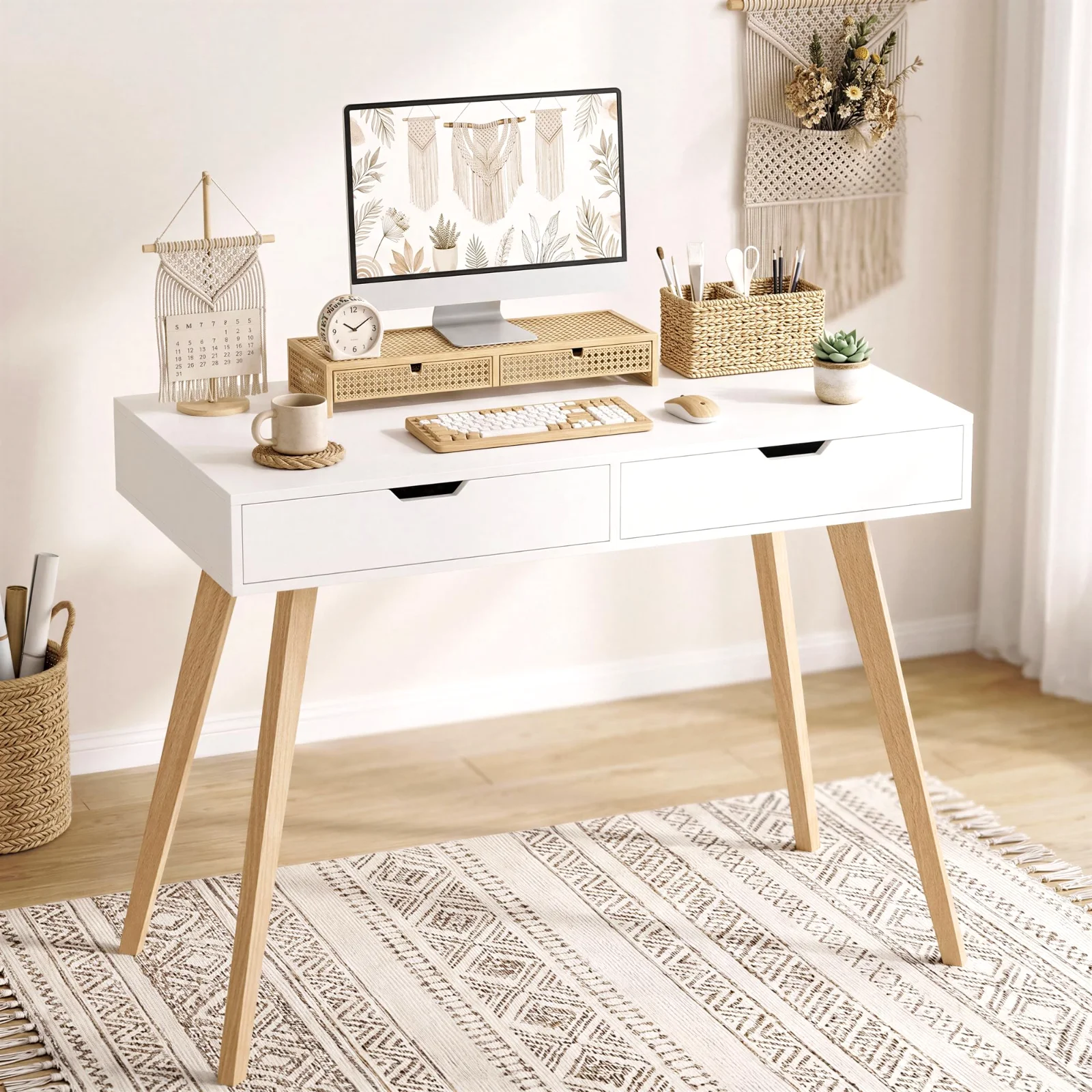 Writing Desks, 2 drawers, Oak